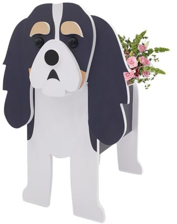 Durimi Pflanzgefäß Hund geformt Pflanzgefäß, Niedliches Haustier Pflanzgefäß für Innen- und Außenpflanzen | Einzigartige Dekoration für Garten und Haus (Cavalier King Charles Spaniel)