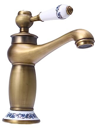 DOITOOL Antiker Wasserhahn Für Badezimmer Elegante Mischbatterie Mit Heißem Und Kaltem Wasser Vintage Stil Einloch Montagesystem Geeignet Für Waschbecken Und