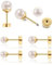 3Pairs Flat Back Dainty Pearl Earrings for Women - 14K Gold Hypoallergenic Cartilage Earring 3/4/5mm Faux Pearl Stud Earrings Screw Back Gold Stud Earrings for Women, Suitable Gifts for Women and Girl