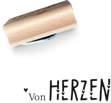 Holzstempel Von Herzen – Gummistempel für Karten, Geschenke & Bastelprojekte – ca. 45 mm – Handmade