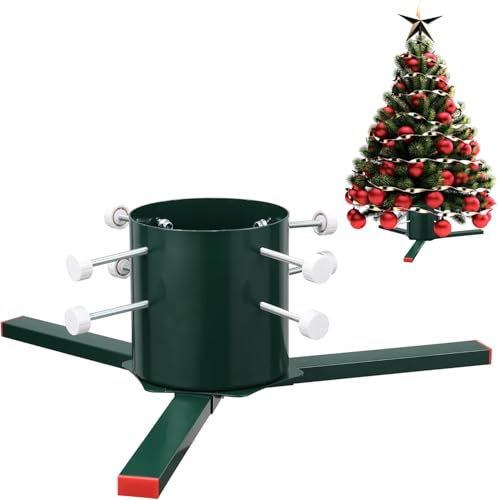 FLY HAWK Christbaumständer Weihnachtsbaumständer Verstellbarer für echte Bäume- Geeignet für 6 bis 17cm Baumstämme, Bietet Stabile Unterstützung für bis zu 274cm Weihnachtsbäume/Grün