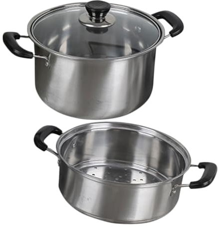 1 juego de vaporera de acero inoxidable, olla for cocinar al vapor, olla de acero inoxidable, olla for caldo, olla de metal, vaporera for panecillos, vaporera for verduras, olla for sopa, utensilios p