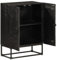 QJBSAVVA Kleiner Schrank Outdoor Schrank Spind Schrank Mehrzweckschrank - Sideboard Schwarz 55x30x76 cm Massivholz Mango und Eisen für Küche Büro Wohnzimmer Abstellraum