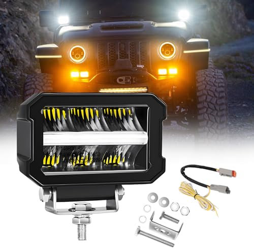 CO LIGHT LED Zusatzscheinwerfer 12/24V - 4x4 46W 13920LM 4,6 Zoll Arbeitsscheinwerfer mit ECE Zulassung IP68 Scheinwerfer für Traktor Offroad Auto Bagger SUV ATV LKW