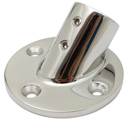 HpLive Marine handlauf halteru,Edelstahl Boat Deck Handlauf Fitting 60 Grad Rohr Runde Basis,316 Grade für 22mm Rohr