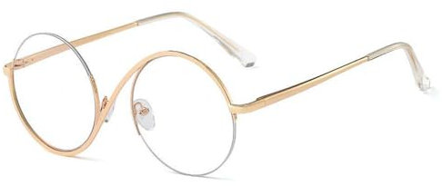 AOOLIA Damen Blaulichtfilter, TR90 UV400 Vintage Fake Glasses Ohne Stärke Brille, Anti-Müdigkeit Anti-Blaulicht Brillen (Gold)