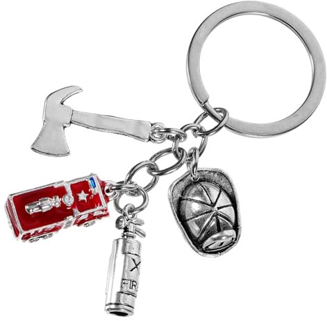 CALLARON Feuerwehrmann Schlüsselanhänger Aus Praktischer Schlüsselbund Und Rucksack-anhänger Verarbeitung Für Feuerwehrgeschenke Und Deko Multifunktional Für Schlüssel Und Taschen