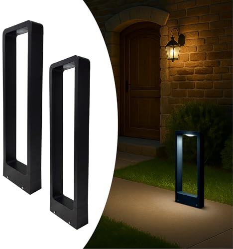 LED ATOMANT 2x Borne LED Jardin 7W Blanc Froid 750lm IP67 Métal Noir | 6500K