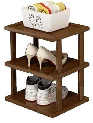 Gaoxianglin 3 Capas Zapatero Escalera Vertical Estrecho, Estante De Zapatos De Bambú(Size:3 Tier)