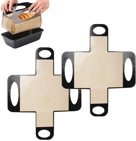 2PCS Silicone Bread Sling for Dutch Oven,Silicone Bread Loaf Pan Liners 9x5in,Non-Stick Baking Mat,Heat Resistant Baking Sheets Liners for Transfer Sourdough Bread Pizza Cookie