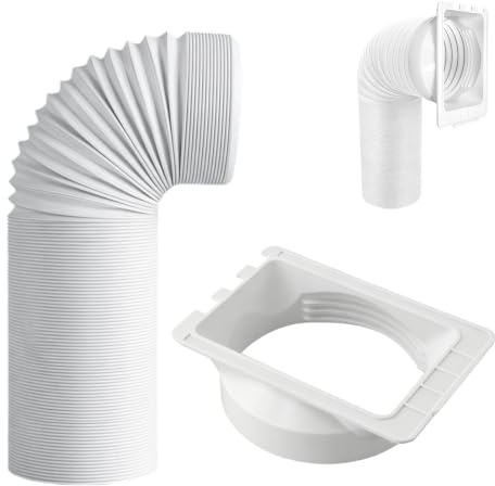 Homefurnishmall Kit tubo flessibile per condizionatore d'aria portatile da 150 mm e connettore quadrato, adattatore per presa d'aria del condizionatore scalabile, raccordo per tubo di scarico per 150