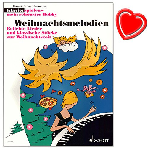 Weihnachtsmelodien - Sammelband für Klavier von Hans-Günter Heumann - Reihe Klavierspielen mein schönstes Hobby - mit bunter herzförmiger Notenklammer