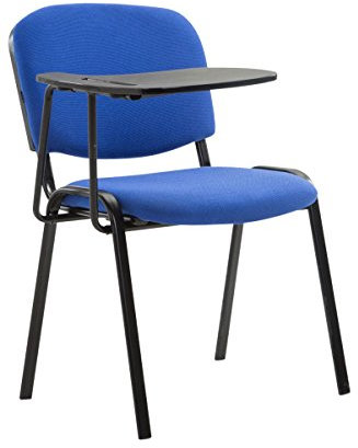 CLP Chaise Visiteur Ken Tissu et Tablette Rabattable I Chaise Salle de Conférence Stable Confortable Dossier, Couleur:Bleu
