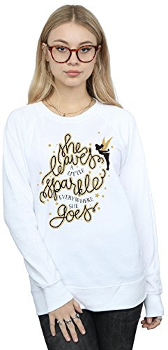 Disney Women's Tinkerbell Stars Sweatshirt XX-Large White