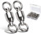 9Tong Ball Bearing Wirbel Geschweißt Ringe, Wallerwirbel Meereswirbel Salzwasserfest Spaltring Angelausrüstung Zubehör Köder-Anschluss 25pcs 143lbs
