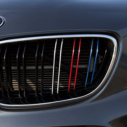 Motoking Nierenaufkleber - Standard - DOPPELNIEREN-Grill - 48-teiliges Autoaufkleberset, 4 Farben im Set (Dunkelblau, Rot, Weiß, Hellblau)