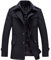 Manteau Homme Laine Hiver Chaud Trench-Coat Caban élégant Blouson Parka Veste Slim Fit Casual Coat, Gris, XL