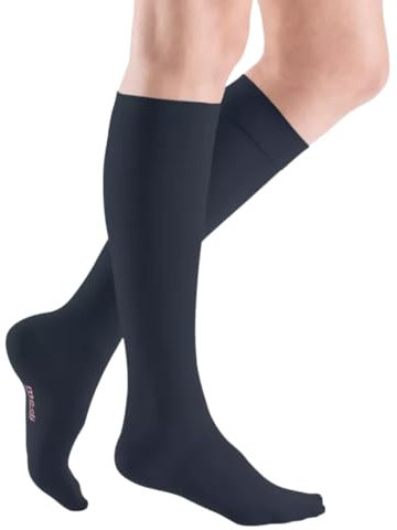 mediven elegance CCL2 AD Kompressionsstrümpfe normal (39-44 cm) mit Trikotabschlussrand III marine