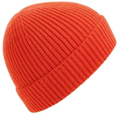 Beechfield Engineered Knit Ribbed Beanie Rot Fire Red One Size