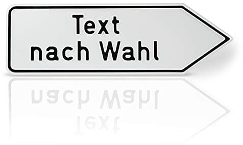 Betriebsausstattung24 Individuell gefertigtes Wegweiser-Schild - Rechtsweisend - Aluminium geprägt - Ecken abgerundet (90,0 x 30,0 cm, Weiß)