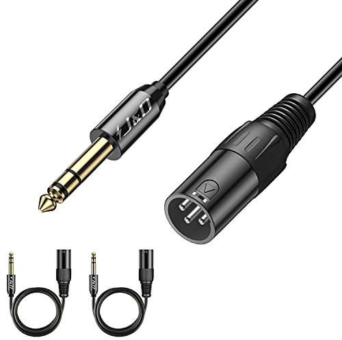 J&D XLR a TRS 6,35mm (1/4 inch) Cavo, 2-Pack TRS 6,35mm (1/4 inch) a XLR Maschio a Maschio Cavo, 2.7 Meter