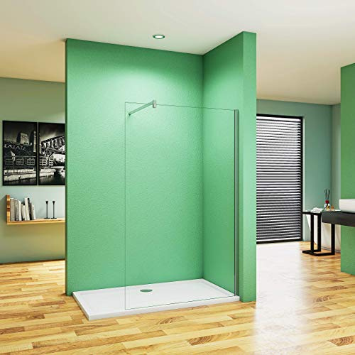Aica Sanitär 60cm Duschwand Walk in Dusche Duschtrennwand 8/10mm Nano Glas Duschabtrennung H200cm