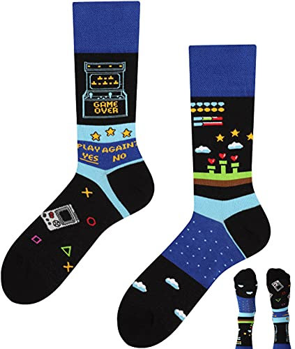 TODO Colours Lustige Socken mit Motiv - mehrfarbige, bunte, Verrückte für Herren und Damen (43-46, Game Master)