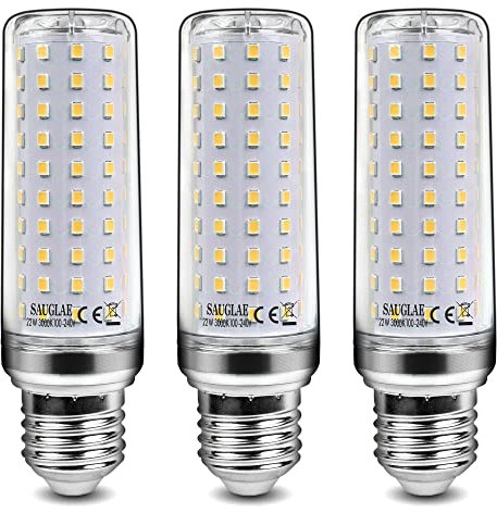 SAUGLAE 22W LED Lampen, 180W Glühlampen Äquivalent, 3000K Warmweiß, 2500Lm, E27 Edison Schraube LED Leuchtmittel, 3 Stück