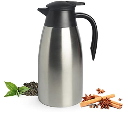 Sendez Thermoskanne 2L Edelstahl Isolierkanne Kaffeekanne Thermosflasche Teekanne