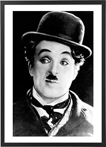 Poster Kunstdrucke Gemälde Bilderrahmen – berühmte Ikonen – verschiedene Größen verschiedene Farben Made in Italy – Wandset Wohnzimmer Schlafzimmer Schlafzimmer Küche (Charlie Chaplin)