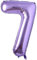 Lila Folienballons Zahl 0 bis 9 als Deko für Geburtstag und Party | 80cm groß | Violett Flieder Lilac Lavendel Zahlen Kindergeburtstag Partydeko Folienballon Ballon Luftballon, Edition: 7. Geburtstag