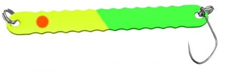 FTM Blinker zum Forellenangeln Spoon Curl Kong 3,5g 6,7cm, Farbe:neon gelb/neon grün