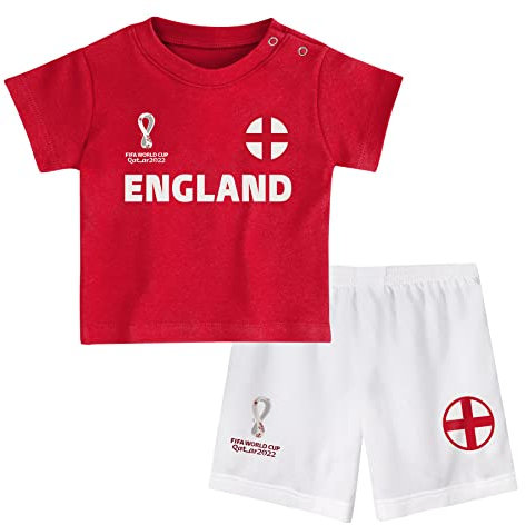 FIFA Unisex Kinder Official World Cup 2022 Tee & Short Set, Toddlers, England, Alternate Colours, Age 3, Red, Medium