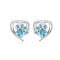 BLEKKI Ohrstecker Silber 925 Pfoten Mit Zirkonia - Echt Silber Ohrringe Für Damen und Mädchen - Katzenpfote Hundepfote - Ohrringe Silber 925 Stecker (blau)