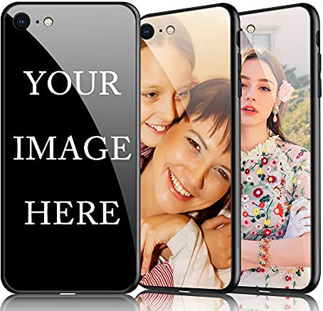 AnNengJing Personalized Photo Phone case for iPhone 7/8/SE Custom HD Glass Cover for iPhone 7/8/SE - Design Your Own Phone Case with Image Text and Logo