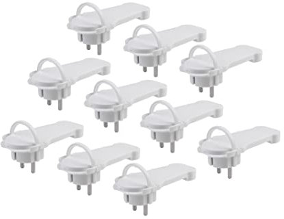 Meister Flachstecker weiß - Praktisches Set mit 10 Stück - Mit Klappbügel - Geeignet für Leitungen mit 1,5 mm² Kabelquerschnitt - IP20 Innenbereich / Schutzkontaktstecker extraflach / 7421100