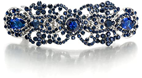 EVER FAITH Haarspange Hochzeit österreichischen Kristall CZ Art Deco Blume Träne Tropfen Haarclip Haarschmuck für Damen Braut Party klar Gold-Ton