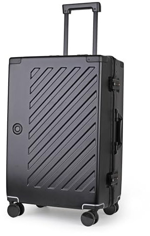 JLY 100% Polycarbonat Koffer ohne Reißverschluss, 24 Hartschalen-Check-in-Koffer mit Doppel-TSA-Schloss, 4 Rollen, Aluminium-Teleskopgriff, Reisekoffer für Flugreisen - Schwarz