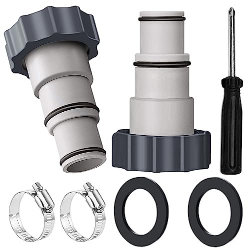 Tarocat Pool Adapter A, 2 Stück Adapter A für Intex Pool, Poolschlauch Adapter mit Innengewinde, Ersatz Schlauchadapter für Pumpen, Ersatz Schlauchadapter