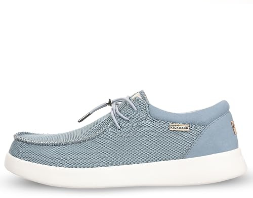 Kickback Haven Shoes - Men's Loafers & Moccasins - Colour Light Blue- Lightweight, Lace Up & Smart Casual - Mens All Day Comfort Slip On - Size UK 10