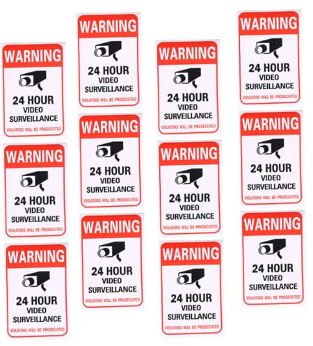 UKCOCO 40pièces Autocollant Video Heure Avertissement Patch Scolaire Autocollant Avertissement Pour Voiture Et Fenêtre