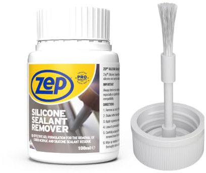 Zep Silicone Sealant Remover 100ml - Removes Bathroom Sealant with or Without Tool, Convenient Brush Cap