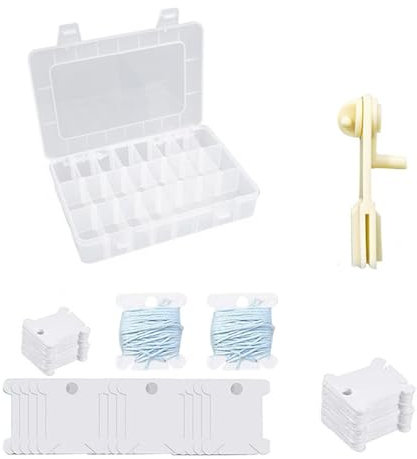 Bobine di Filo da Ricamo,Farfalline Avvolgifilo Ricamo,Plastica Winding Consiglio,100PC Organizzatore Filo con 1 Avvolgitore Filo Utilizzato per La Tessitura Del Punto Croce Fai Da Te