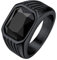 Bestyle Ringe für Herren Schwarzer Onyx Ringe Edelstahl Quadratische Achat Ringe Bandring Herrenring Männer Pinky Daumen Ring für Papa Vater Schmuck Geschenk, Größe 67, Schwarz
