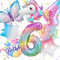 Konoz Einhorn Einhorn Geburtstagsdeko Mädchen, 6. geburtstag mädchen, Einhorn Luftballon 6 Jahre, Deko, Deko Geburtstag 6 Jahre Mädchen, Folienballon 6 und Schmetterling Deko