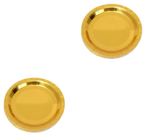 Beaupretty 50 Pz Piatti usa e getta oro piatti di carta decorativi piatti per pizza piatti dorati tortiera piatti di carta rotondi stoviglie di carta per feste Monouso vassoio carta disco