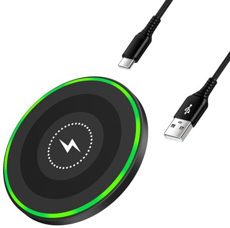 Wireless Charger Fast Charging Pad for Samsung Galaxy S24 Plus S23 Ultra S22+ S21 S20 FE S10 S9 Note 21, 15W Wireless Phone Charger for Google Pixel 9 8 Pro 7a 6 5XL, iPhone 15 14 13 12 11 Pro Max