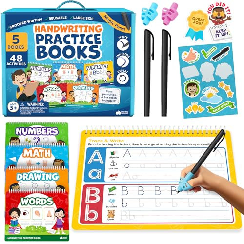 Magic Grooved Writing Practice Books for Kids 3-7