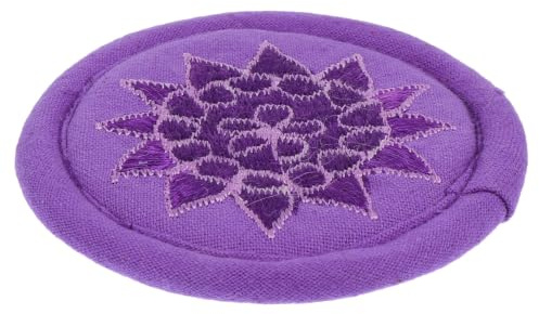 Vaguelly Tibetan Bowl Pad Embroidery Singing Bowl Buddhist Sound Cushion for Meditation Hall Decoration Gift 6.30In Round