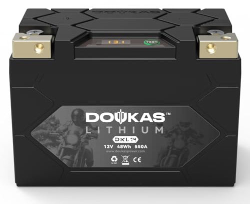 DOUKAS DKL14 550A LiFePO4 Batería de litio para motocicleta, batería de 12 V 4 Ah Powersports, compatible con motos acuáticas, quad, cortacésped, ATV, UTV, scooter, batería generadora, moto de nieve